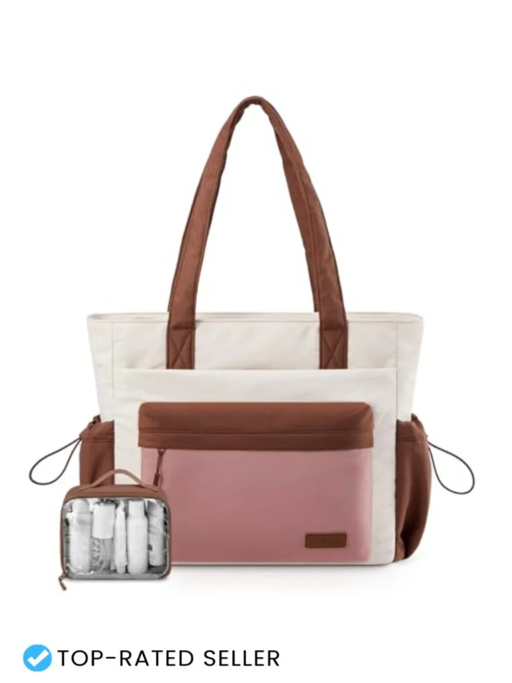 Puffer Tote Bag with Zipper and Multiple Compartments, Travel Handbag for